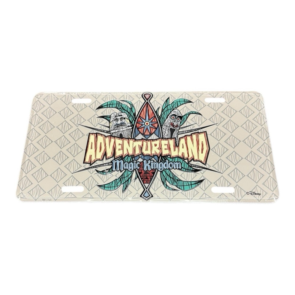 1998 Walt Disney World Adventureland Magic Kingdom Tiki Metal License Plate