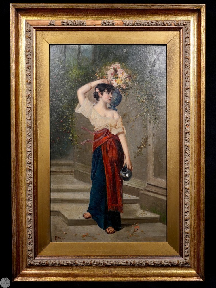 Antique Late 19th C. European Academic Oil Painting 