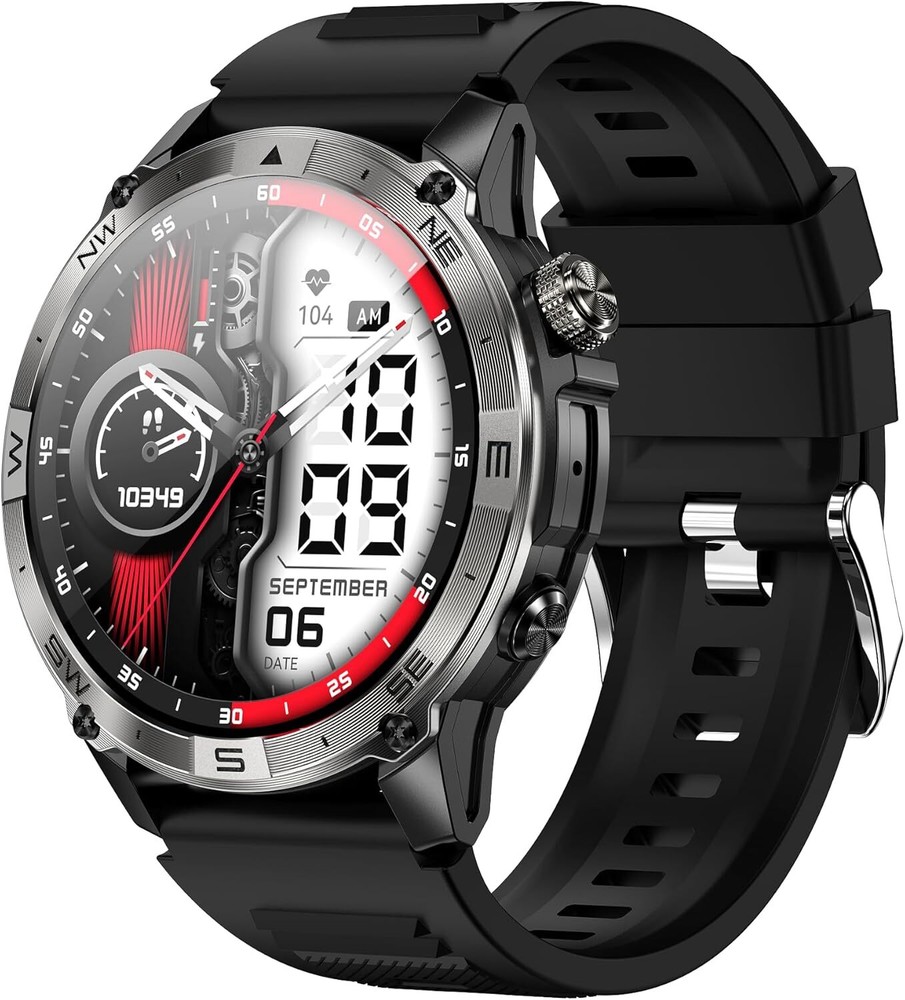 Rugged Men's GPS Smartwatch with 1.43 AMOLED Display Bluetooth Calls IP68 Waterproof Heart Rate SpO2