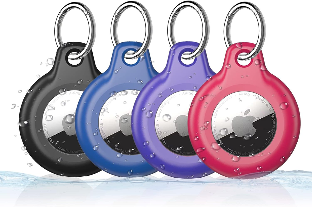 4 Pack Airtag Keychain Holder for Luggage Tracking and Security