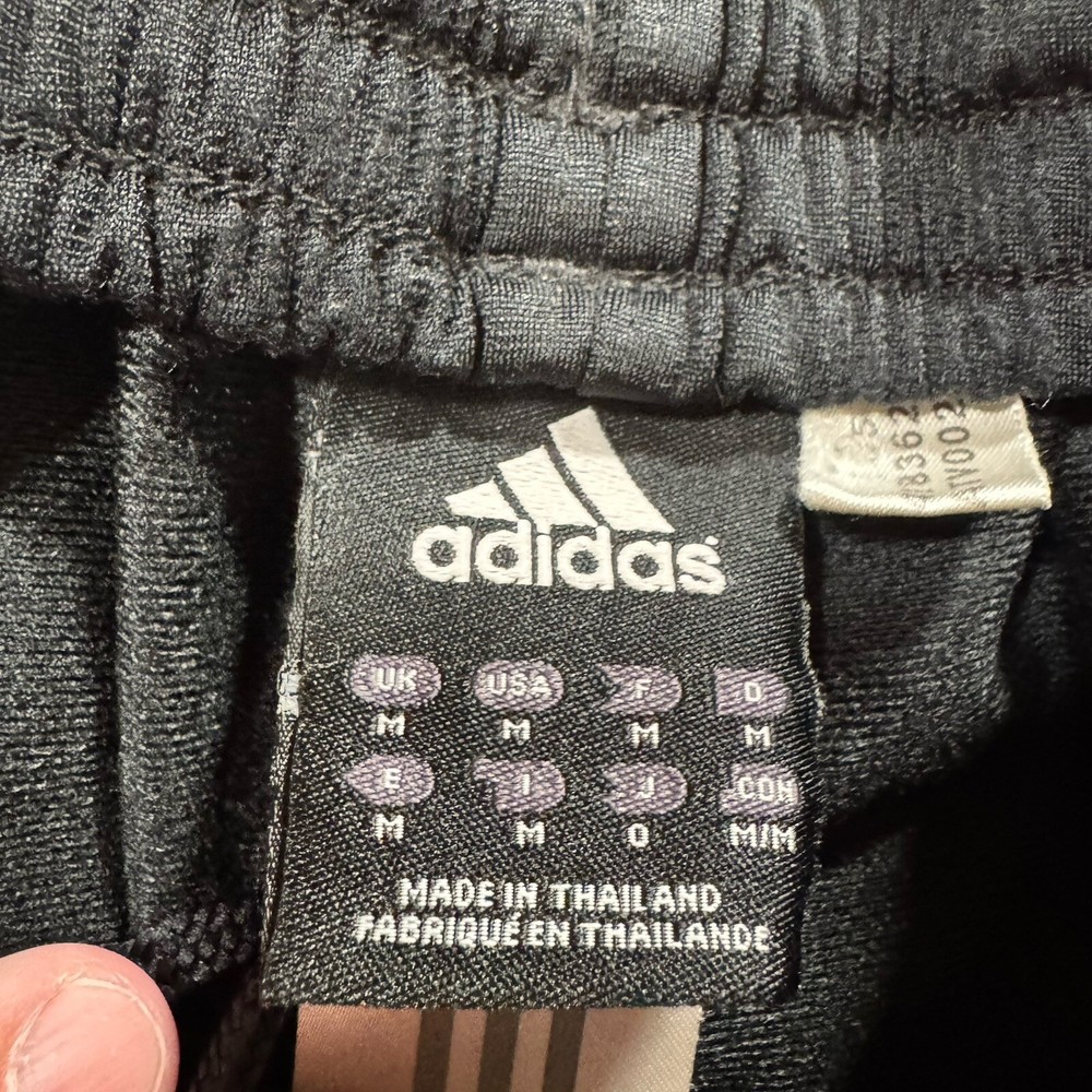 Adidas Mens Medium Black Red Striped Joggers Athleisure Track Pants