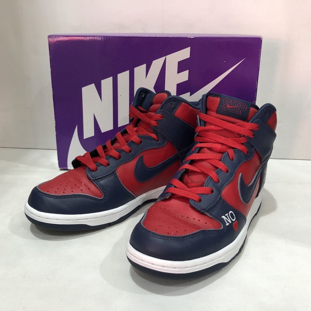 Nike Men SB Dunk High 9.5 US Navy Red by Any Means Dn3741-600