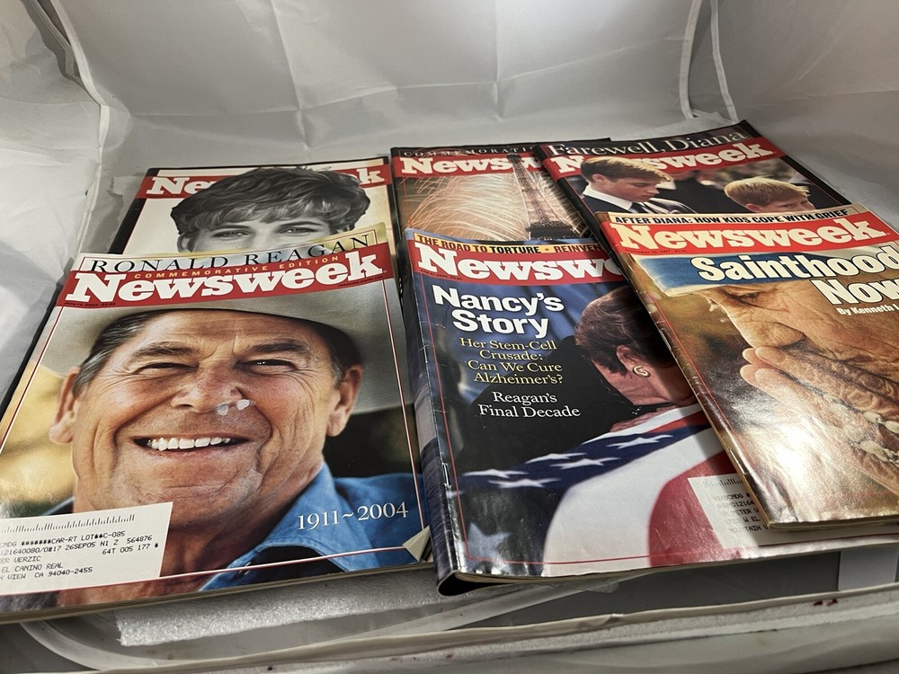 Vintage Newsweek Magazines Lot 1997-2004 Ronald Reagan, Nancy, Diana.. Lot Of 6