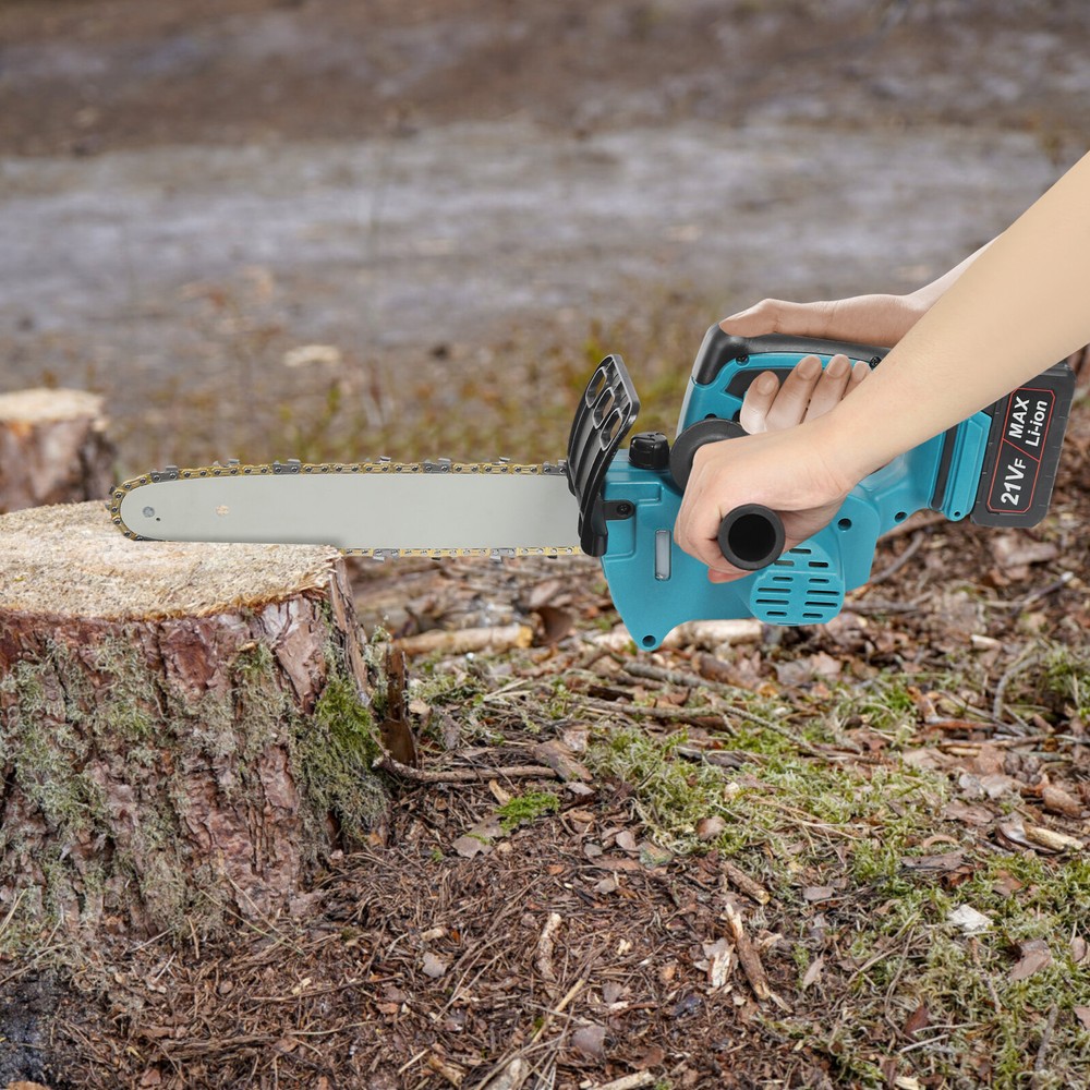 21V Cordless Electric Chainsaw 10 Inch Rechargeable Wood Cutter
