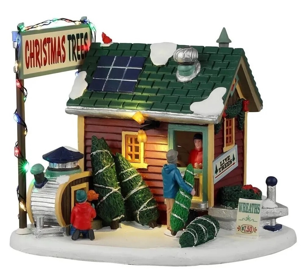 2022 Lemax Tiny House Christmas Tree Lot #25901 Village Collection-image