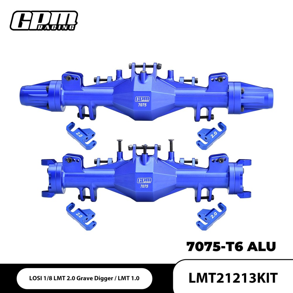 GPM 7075 Alloy Quick Release Front &Rear Axle Housing Set LOSI 1/8 LMT 2.0 / 1.0