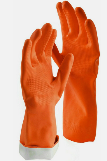 Libman Large Orange Premium PLUS Reusable Latex Rubber Gloves New Model