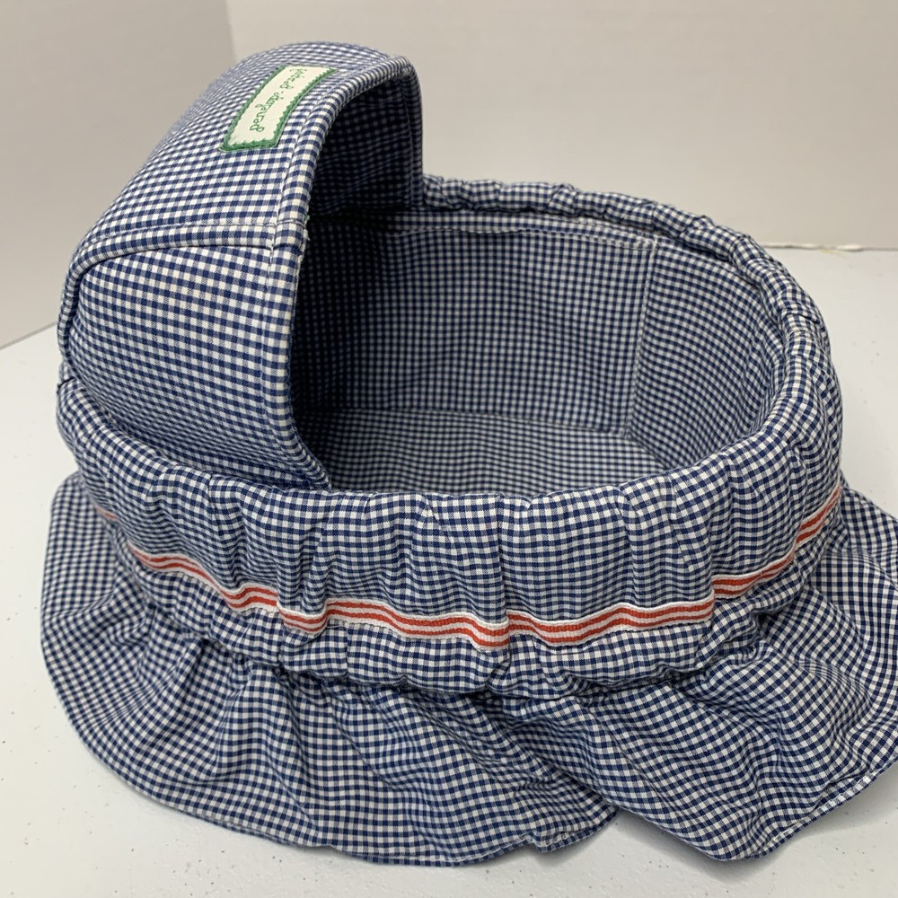 Penelope Peapod Baby Bassinet Basket Crib Purse Blue Checkered Gingham