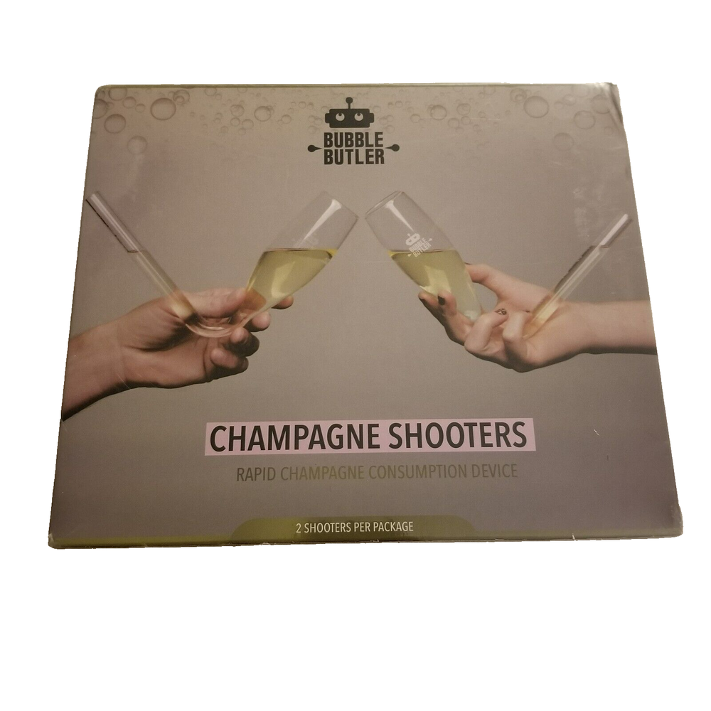Bubble Butler 2-Pack 6oz Acrylic Champagne Shooters Sealed New