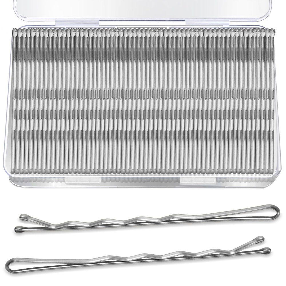 Large Silver Bobby Pins for Women 240PCS 2.75 Inch Jumbo Hair Pins Long Gray Hair Clips