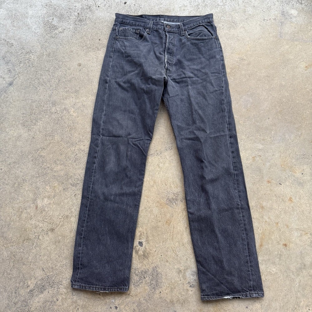 Vintage Levis Jeans Mens 34X32 (fit 32x30) Black 501 90s Made In USA Button Fly