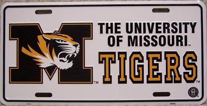 Mizzou Tigers NCAA Aluminum License Plate Missouri NEW