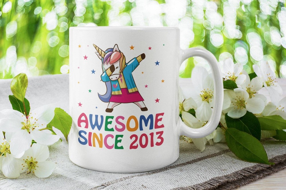 Personalised Unicorn 'Awesome Since Any Age' Mug Unicorn Coffee Mug Fast Uk