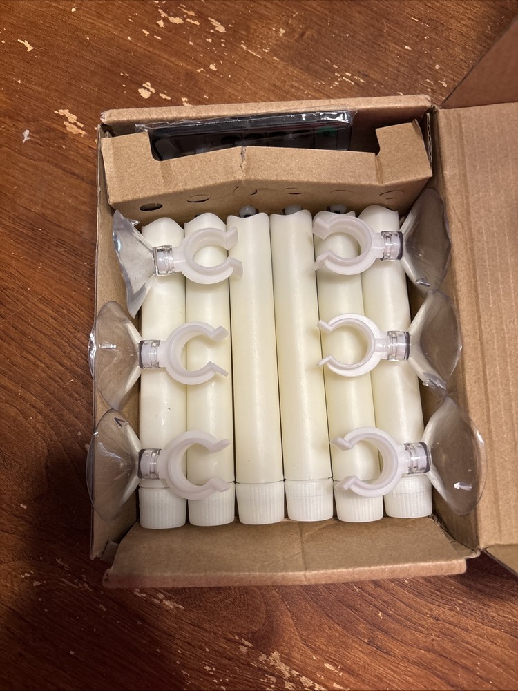 6PCS Flameless LED Taper Candles with Holders Timer Remote Flickering Effect  