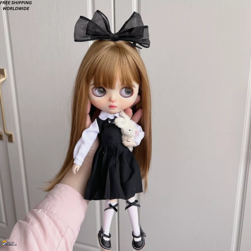 Clothes Blythe Doll Fashion Set Black Dress Cute Accessories Cute Outfit Toy 1/6