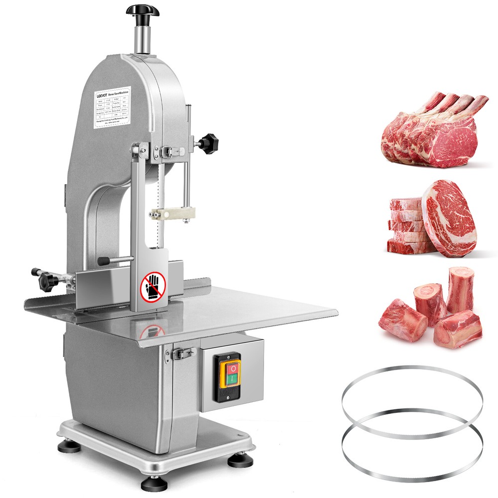 Máquina de corte de hueso comercial LEEVOT cortadora de carne máquina de sierra de cinta eléctrica para carne