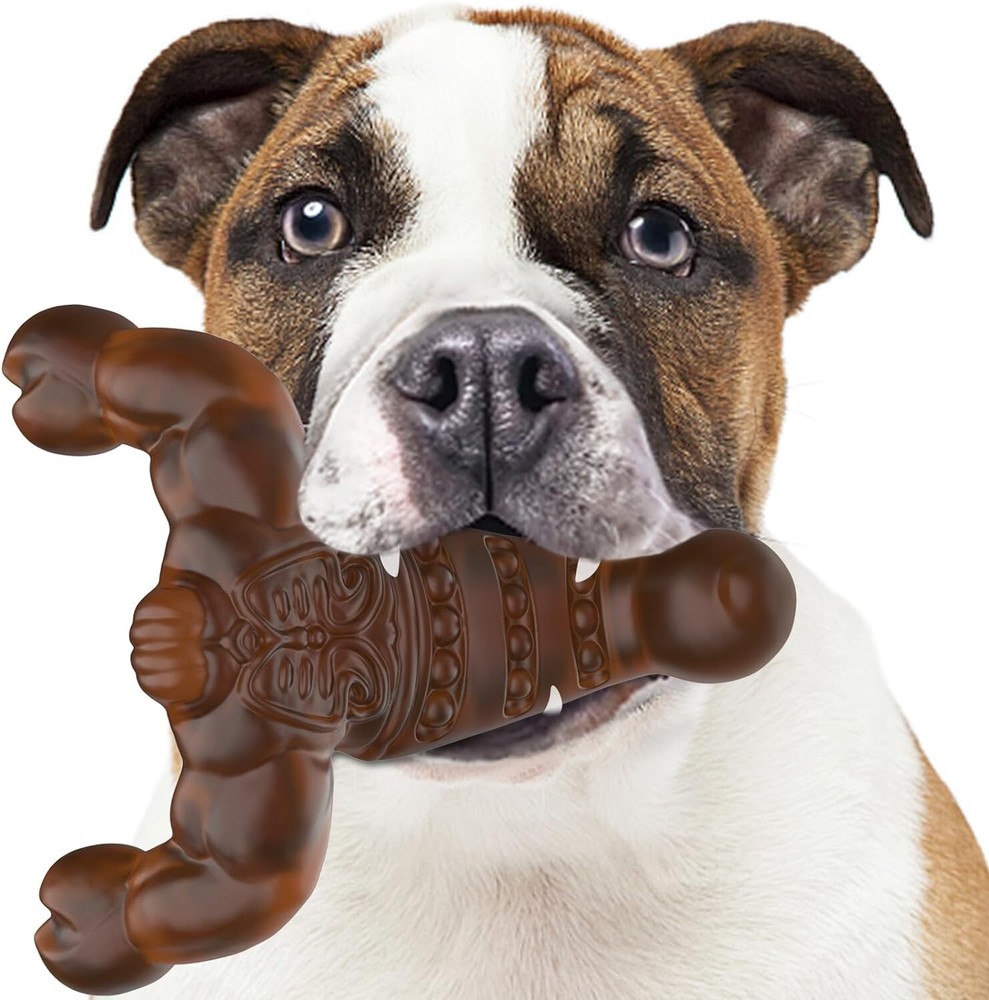 Dog Chew Toys for Aggressive Chewers Real Bacon Flavored, Indestructible Tough