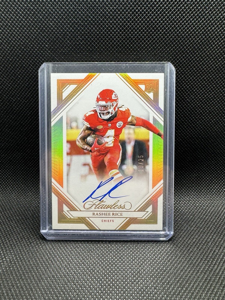 2023 Flawless Rashee Rice Rookie Auto /25 On Card - Chiefs