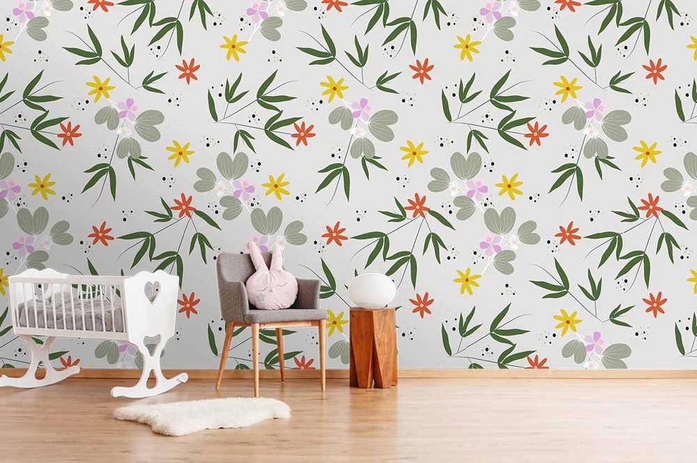 3D Flower Leaf Watercolor Pattern Wall Murals Wallpaper Murals Wall Sticker