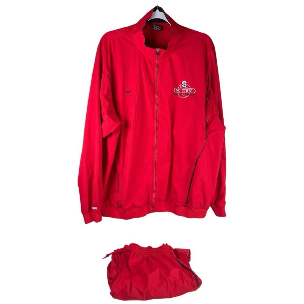 Nike NC State North Carolina Red 2 Piece Tracksuit Athletic Jacket Pants Set XL