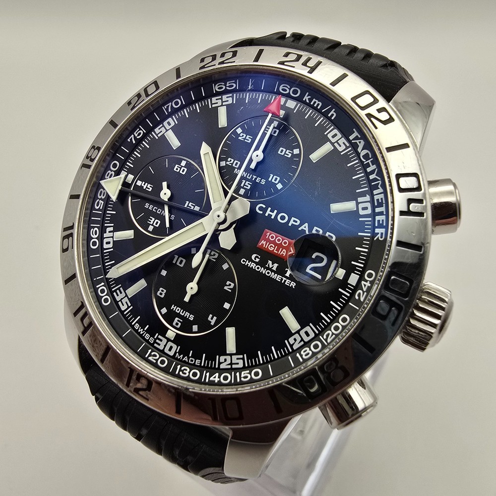 CHOPARD MILLE MIGLIA GMT 8992 MENS WATCH STEEL SWISS CHRONOGRAPH AUTOMATIC DATE.