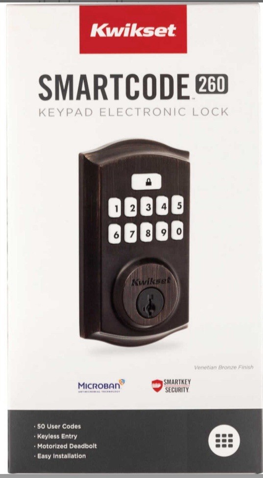 Kwikset SmartCode 260 Keyless Entry Deadbolt in Venetian Bronze - No Keys Included  