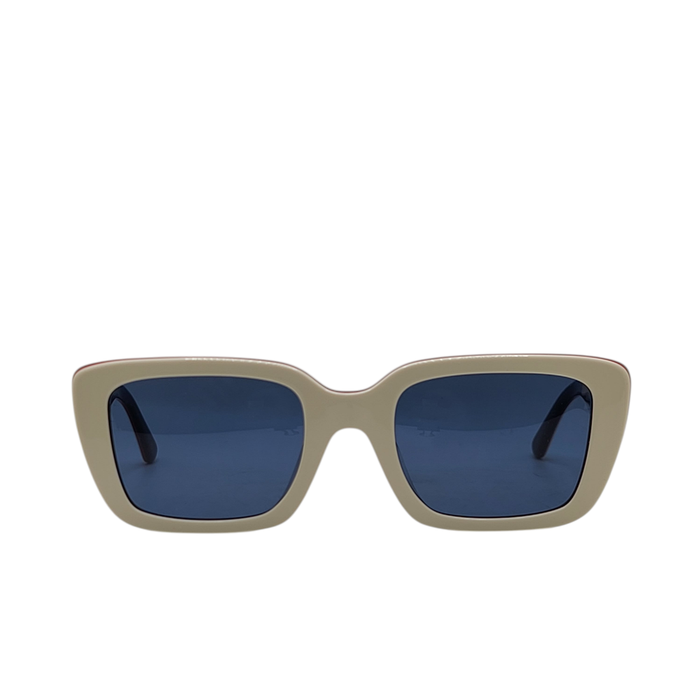 Tory Burch TY7190U 194980 Ivory Red/Blue Trilayer/Dark Blue Lenses 51mm Women's