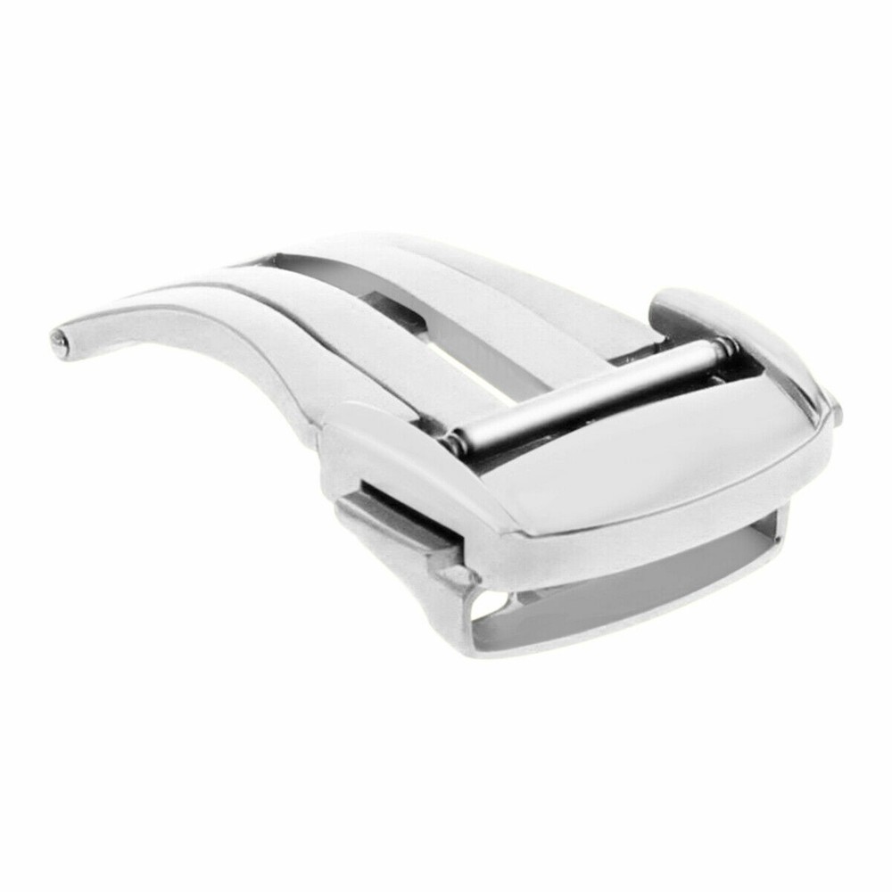 20Mm Steel Buckle Strap Band Clasp Leather Deployment For Omega Seamaster Planet