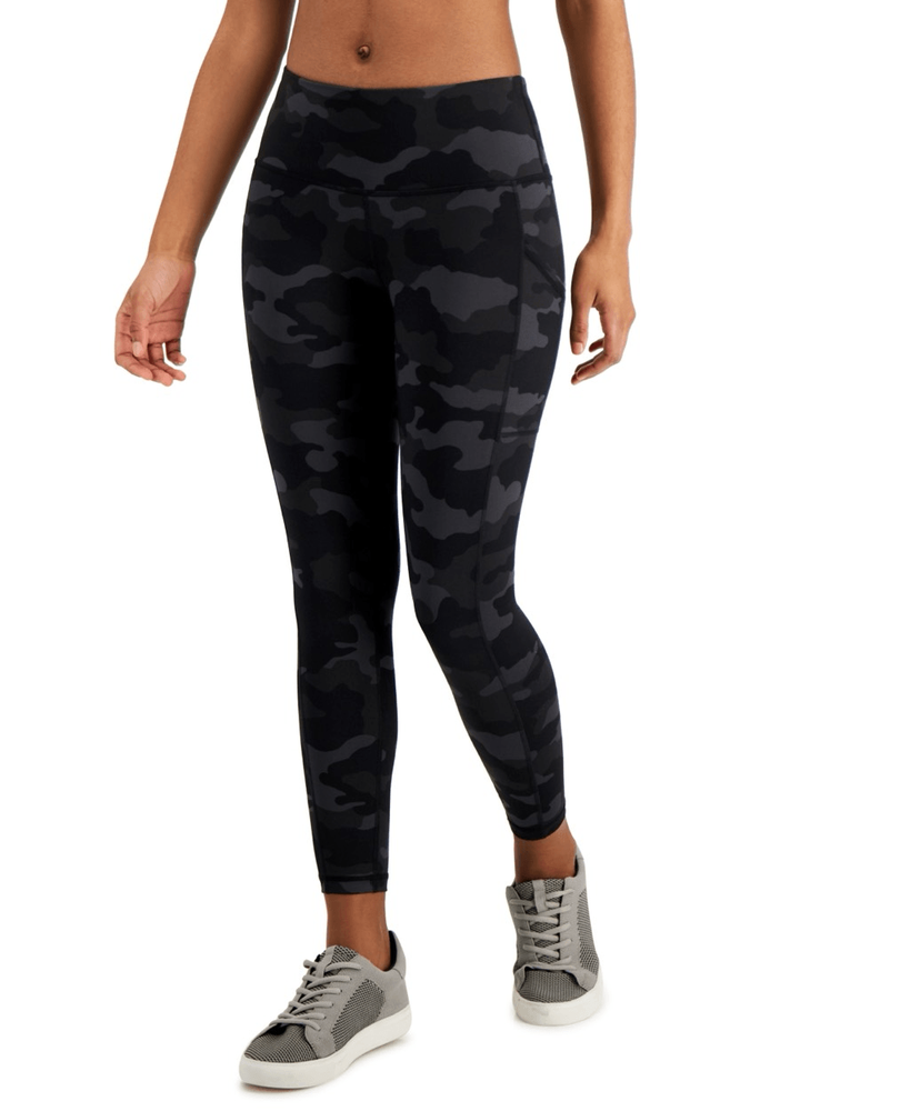 ID Ideology Women's Deep Black XL Compression 7/8 Leggings for Active Wear