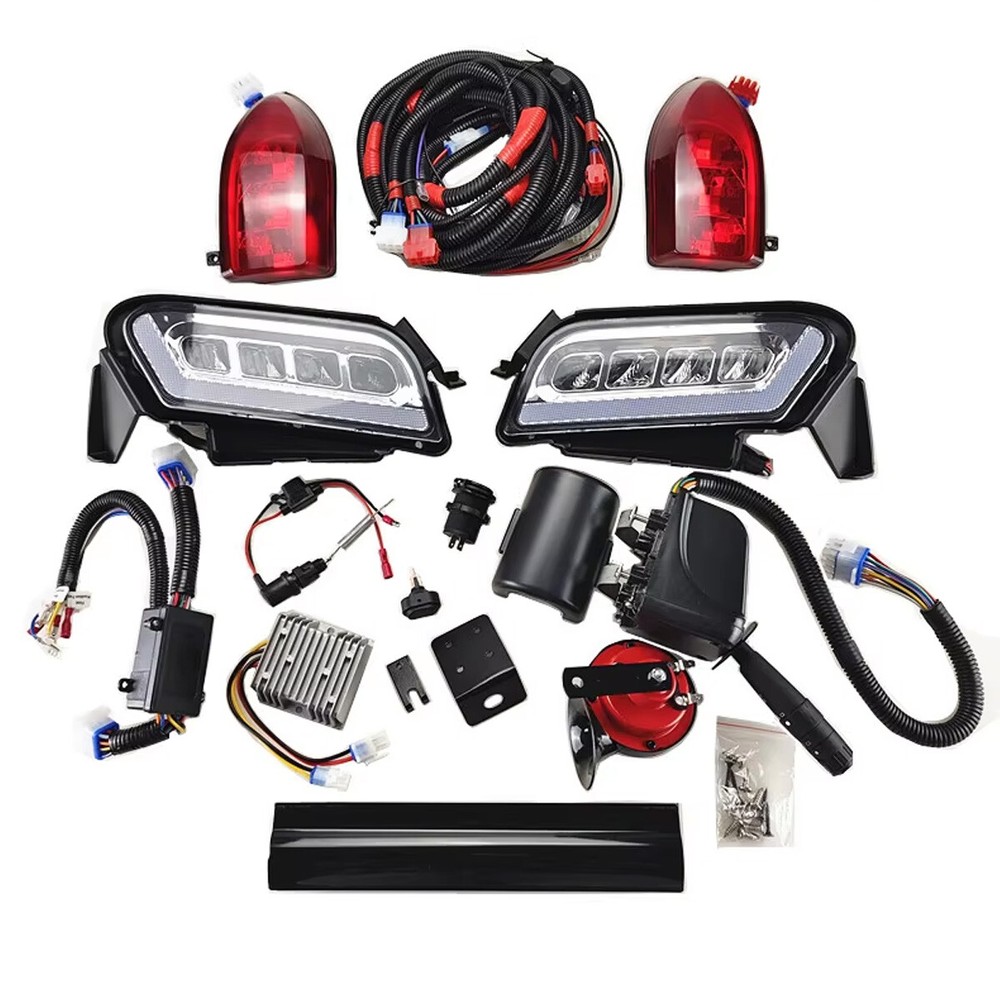 Set 12-48V Deluxe LED Headlight & Taillight Kit for Club Car Tempo/Onward 18-UP