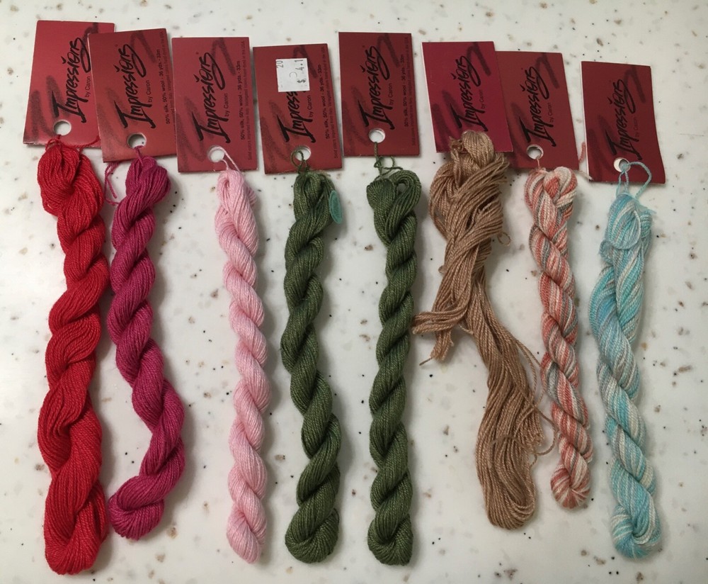 REDUCED AGAIN!  8 Skeins Caron Impressions Thread - Mixed - $48 VALUE