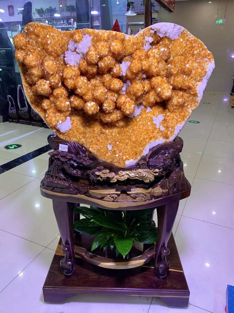 660LB Massive Natural Citrine Quartz Geode Crystal for Reiki Healing Decor