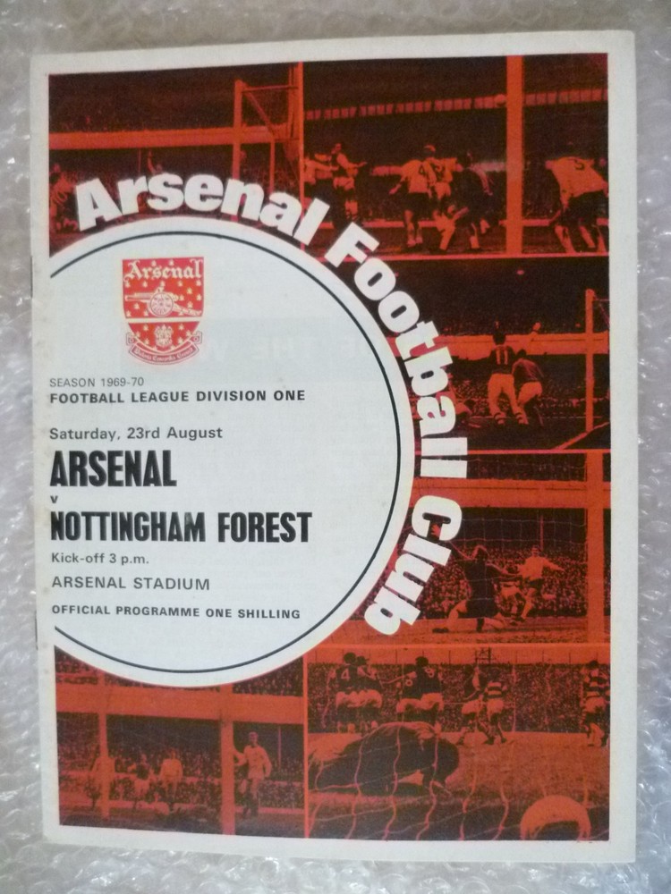 1969-70 Arsenal v Nottingham Forest, 23rd Aug with Voucher-image