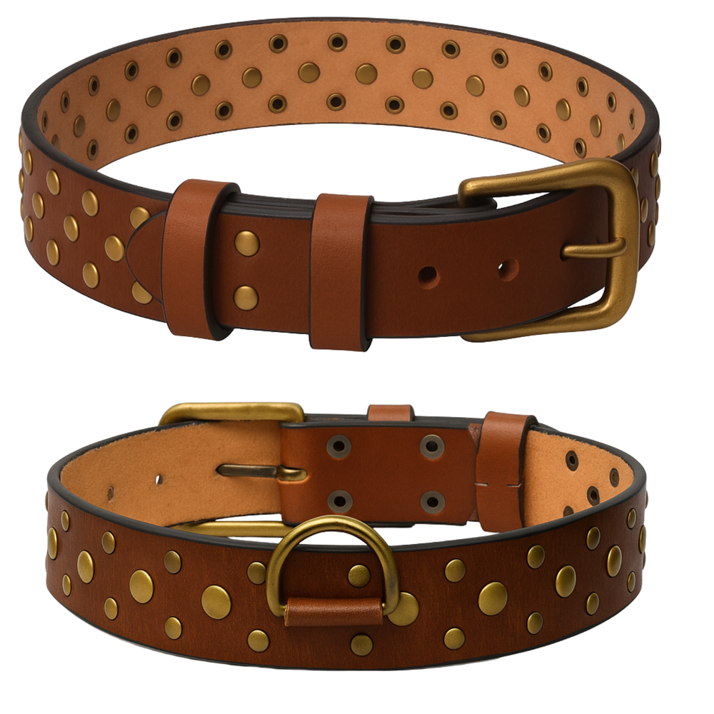 Leather New York Dog Collar – Premium Genuine Leather – Adjustable & Durable