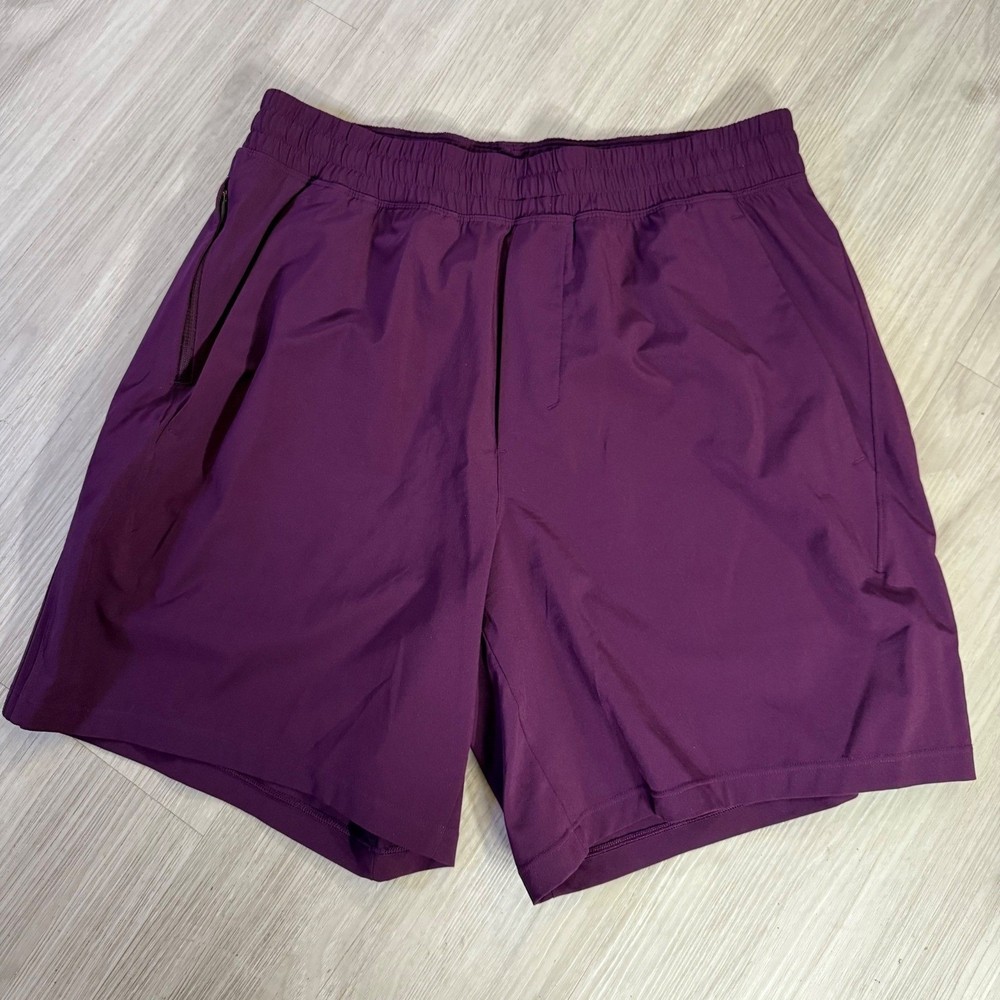 Lululemon Pace Breaker Lined Shorts Mens Medium Purple 7 Inch Inseam LM7BC6S