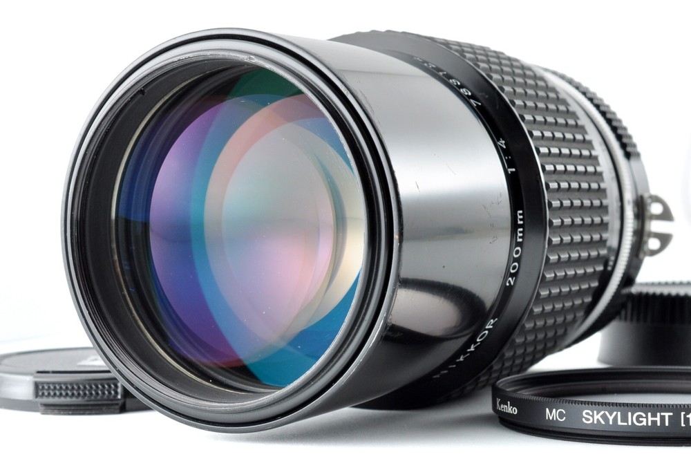 Nikon Ai NIKKOR 200mm f/4 Manual Focus Vintage Telephoto Lens with Filter SN 783124