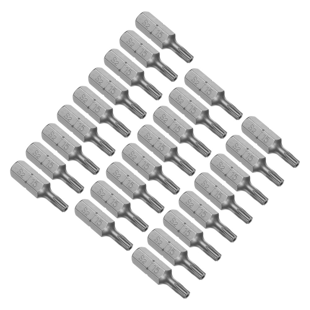 25pcs T15 Torx Screwdriver Bits 1/4 Hex Shank 25mm Magnetic