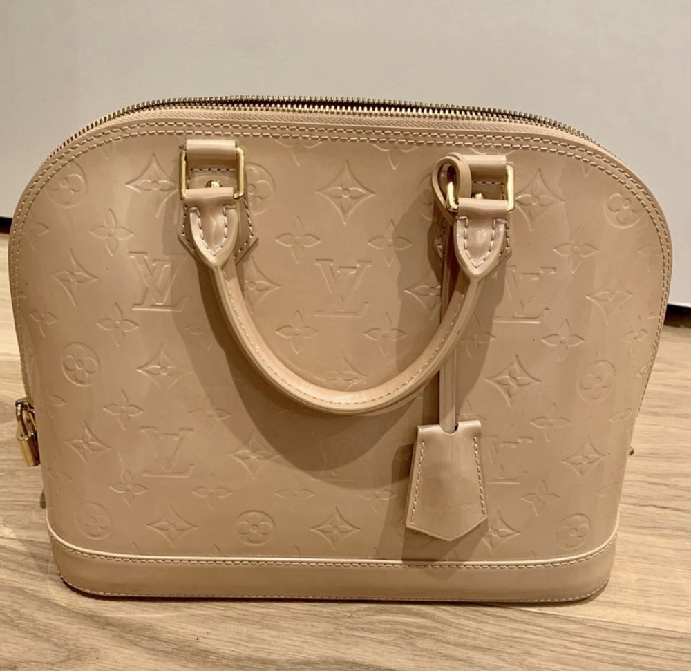 Louis Vuitton Alma Top Handle Bag PM Beige Leather
