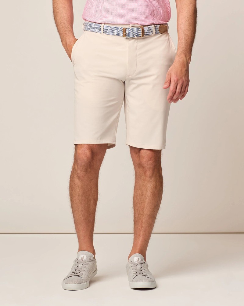 johnnie-O Mulligan Performance Woven Shorts Stone Size 32