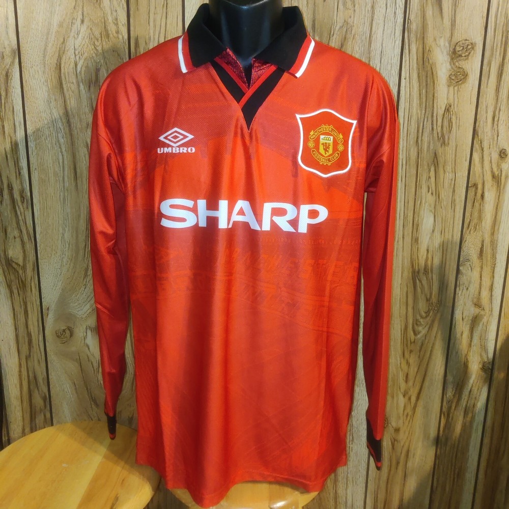 Manchester United Retro Vintage Beckham Football Soccer Jersey Long Sleeve M