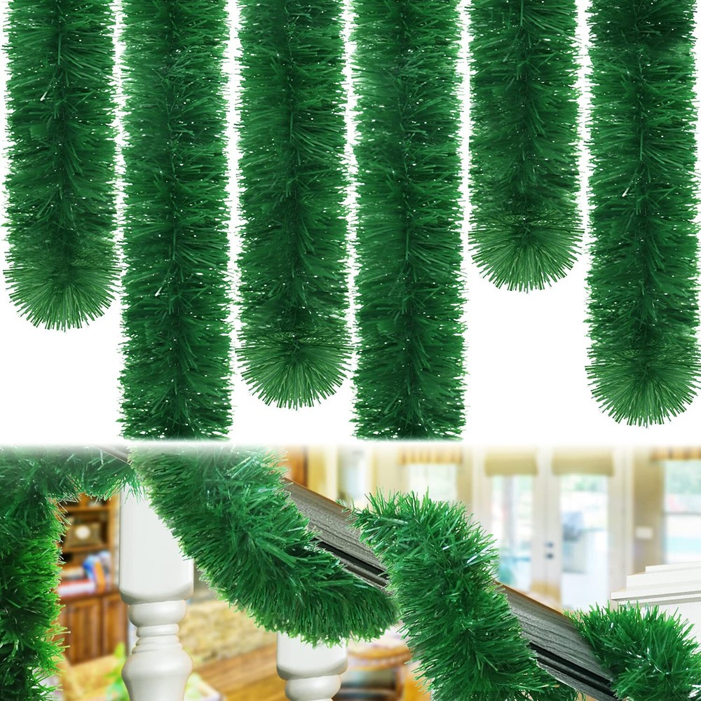 50Ft Christmas Tinsel Garland Artificial Pine Garland Decor for Holiday Party