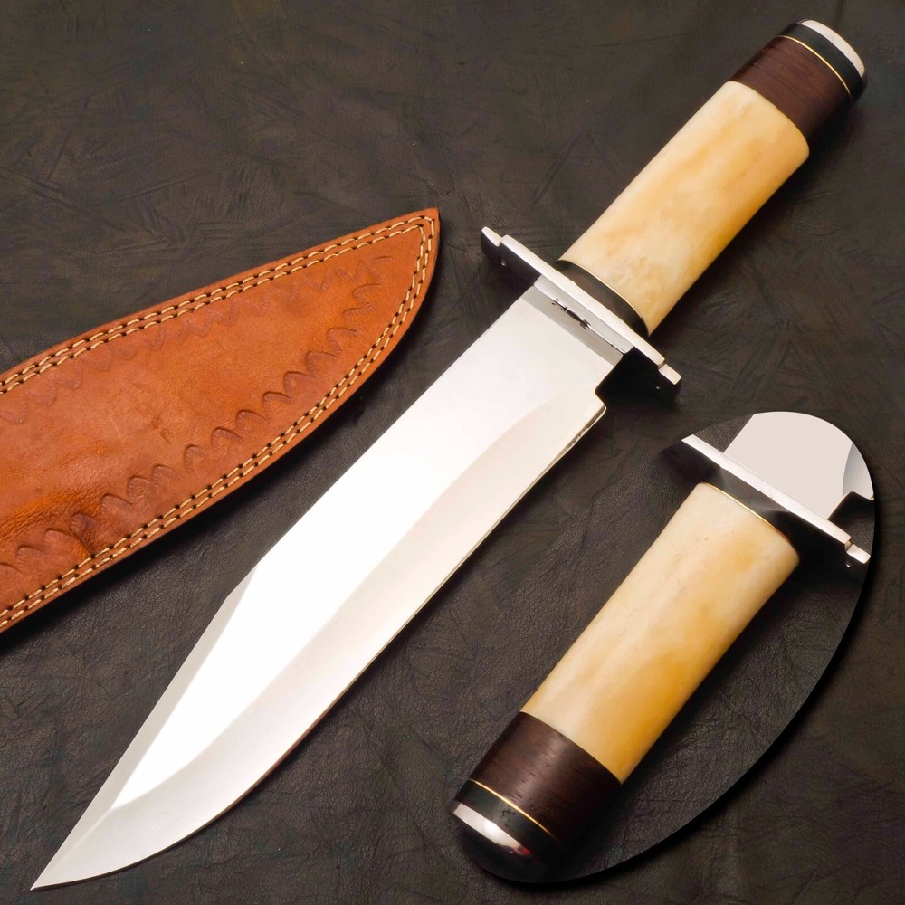 Custom Handmade D2 Steel 15-Inch Hunting Knife Mirror Polish Camping Blade H-963  