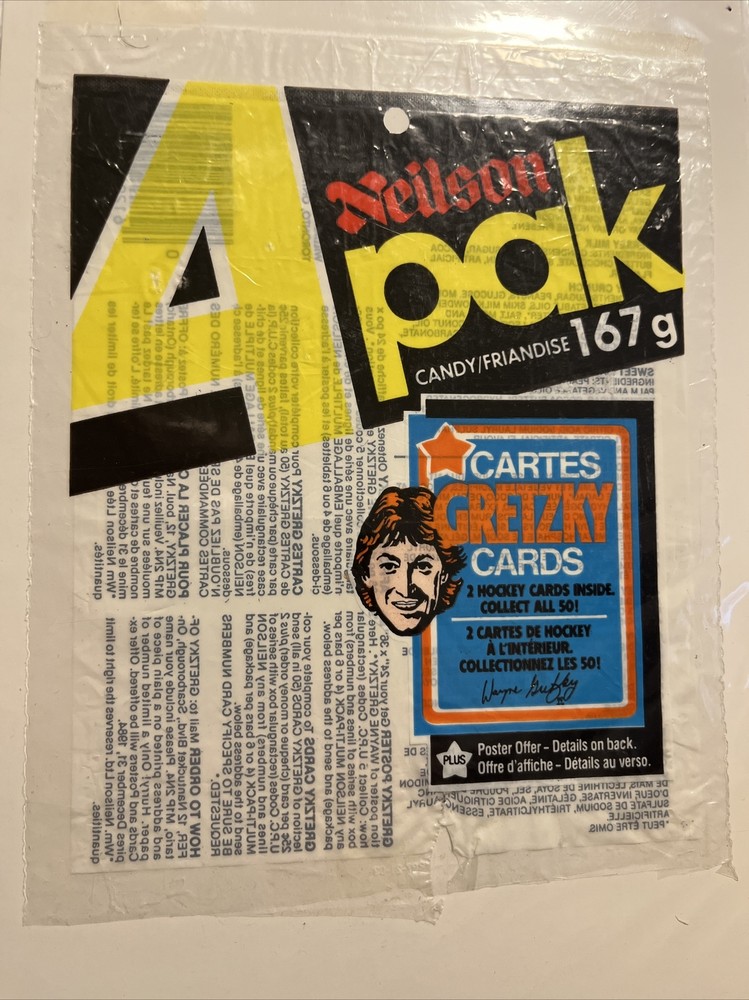 1982-83 Neilson Chocolate WAYNE GRETZKY ORIG Malted Milk Wrapper, Oilers, Goat