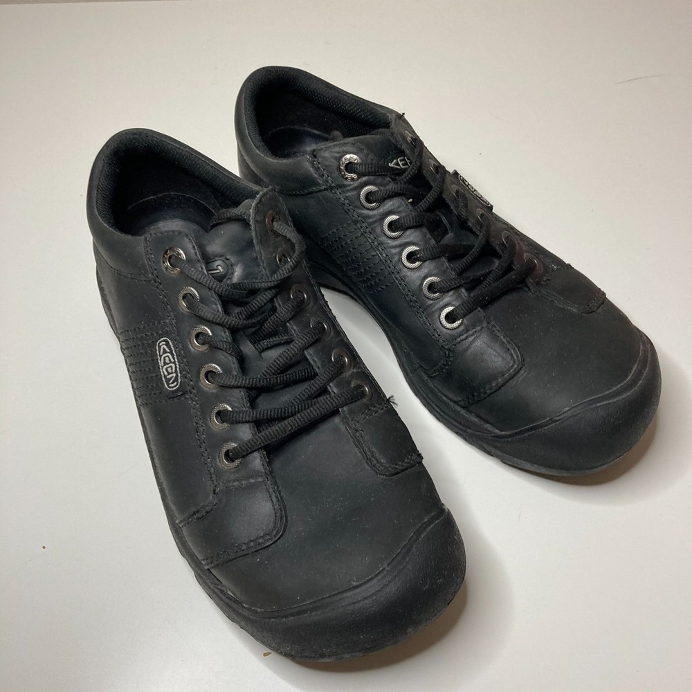 KEEN Men's Black Leather Austin Oxford Work Shoes Size 8.5M