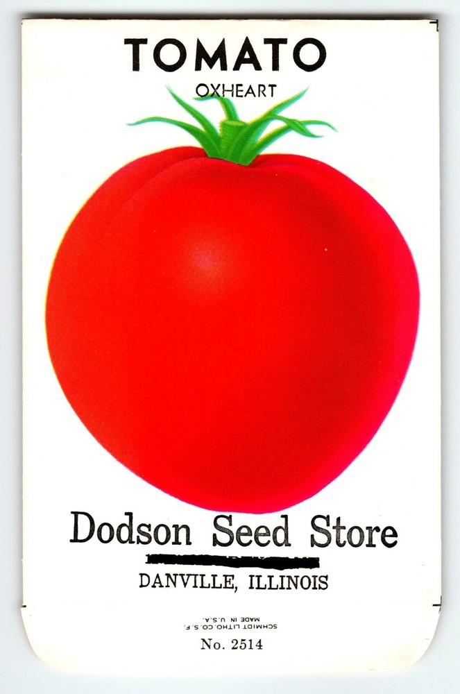 Vintage Dodson Seed Store Tomato Seed Packet Empty Envelope Danville IL