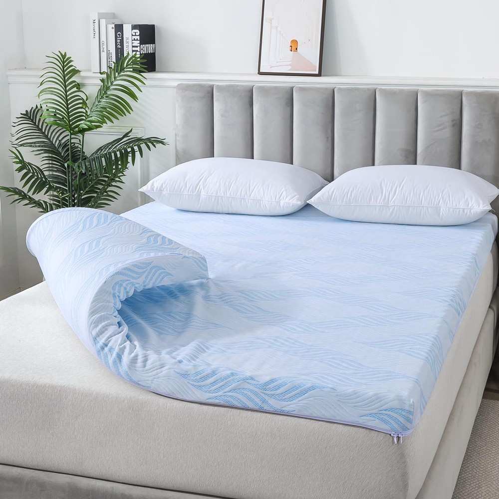3 Inch Memory Foam Mattress Topper King Size, Comfy Bed Topper with Breathabl...