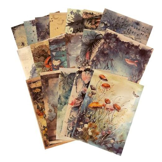 100Pcs Scrapbook Craft Paper Kit for Scrapbook Journaling Supplies，Sea Craft