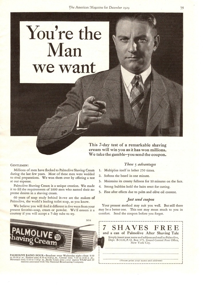 1929 Palmolive Shaving Cream 