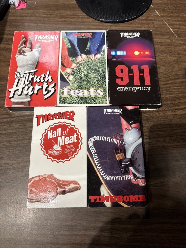 Thrasher Magazine, Skateboard Video Lot  Issue 1-5-6-13-16 Raw HTF