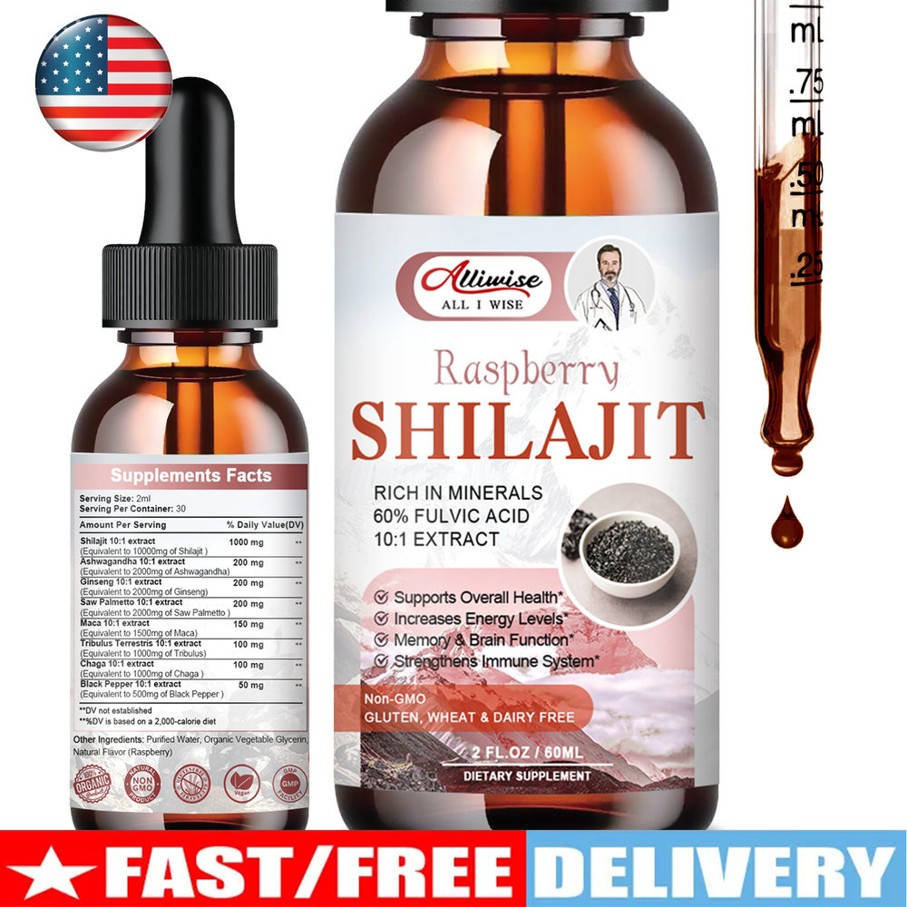2 fl oz Organic Himalayan Shilajit Natural Pure, 60% Fulvic Acid,Energy Booster